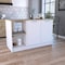 Tuhome Juniper Kitchen Island, Four Open Shelves, Two Cabinets, Light Oak/White IDB7164 - alternate 6